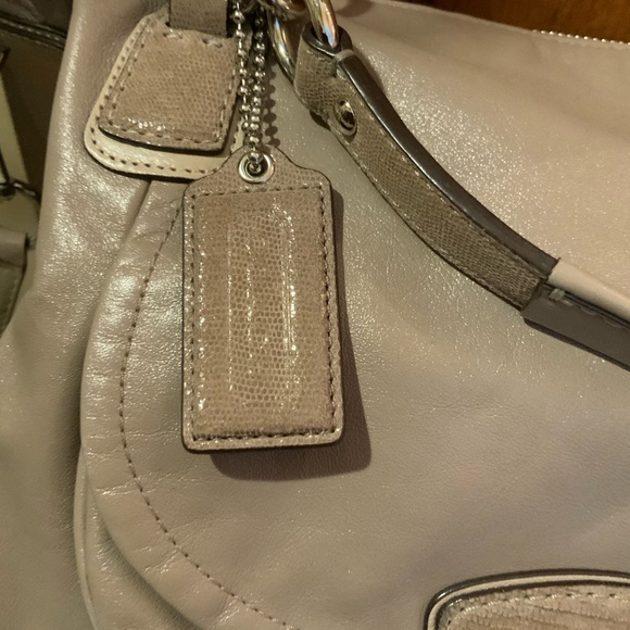 Coach Kristin Leather Shoulder Bag Cross Body Fawn Silver Hardware 13" X 11" #L1 - Picture 4 of 9